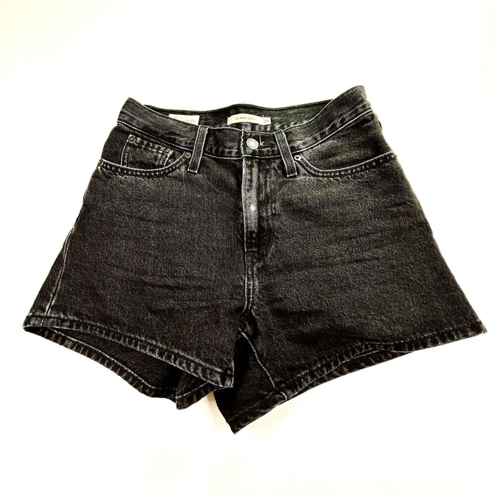 Levi's 80s Mom Shorts Black Denim High Rise 100% Cotton Women's Size 24